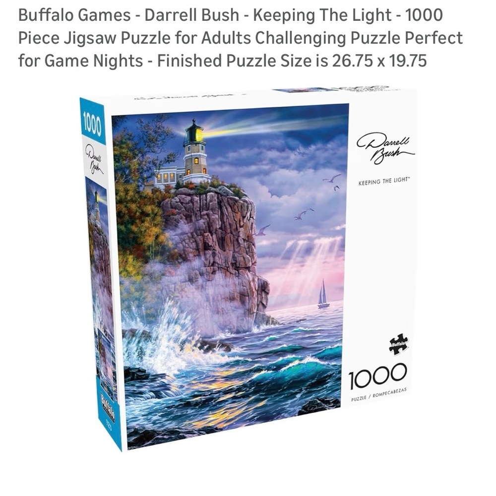 Russell Bush Lighthouse Jigsaw Puzzle - Blue and White
